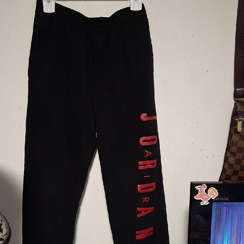 Jordan Kids Black and Red Sweatpants